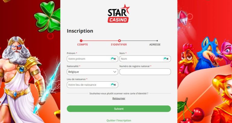 Star Casino création compte