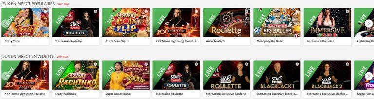 Star Casino jeux live